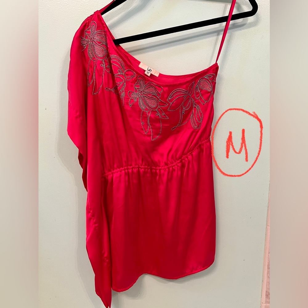 Red one shoulder top